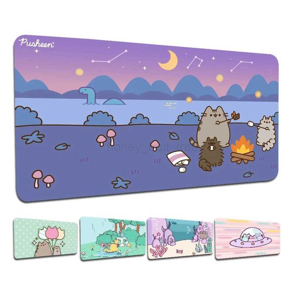 Kawaii Cartoon Kitty Cat Mousepad Boy Pad Natural Rubber Gaming Mousepad Desk Mat Size For Gameing World Of Tanks CS GO ZeldaM240802