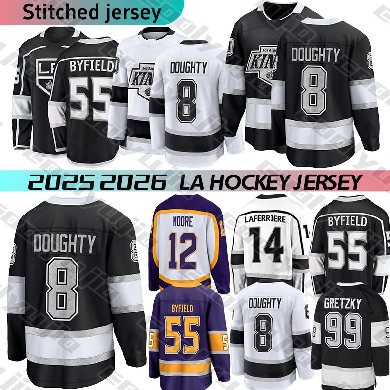 LA Kings hockey jerseys #99 Gretzky #11 Kopitar Doughty Kempe Kuzmenko jersey Clarke Quick Anze Kevin Fiala Adrian Retro jersey Quinton Byfield 2025