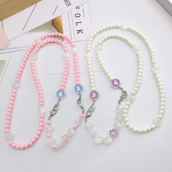 ddmygifts &#039;s new phone case hanging pendant with laser dazzling beads diagonally crossing acrylic heart shoulder bag chain for women A