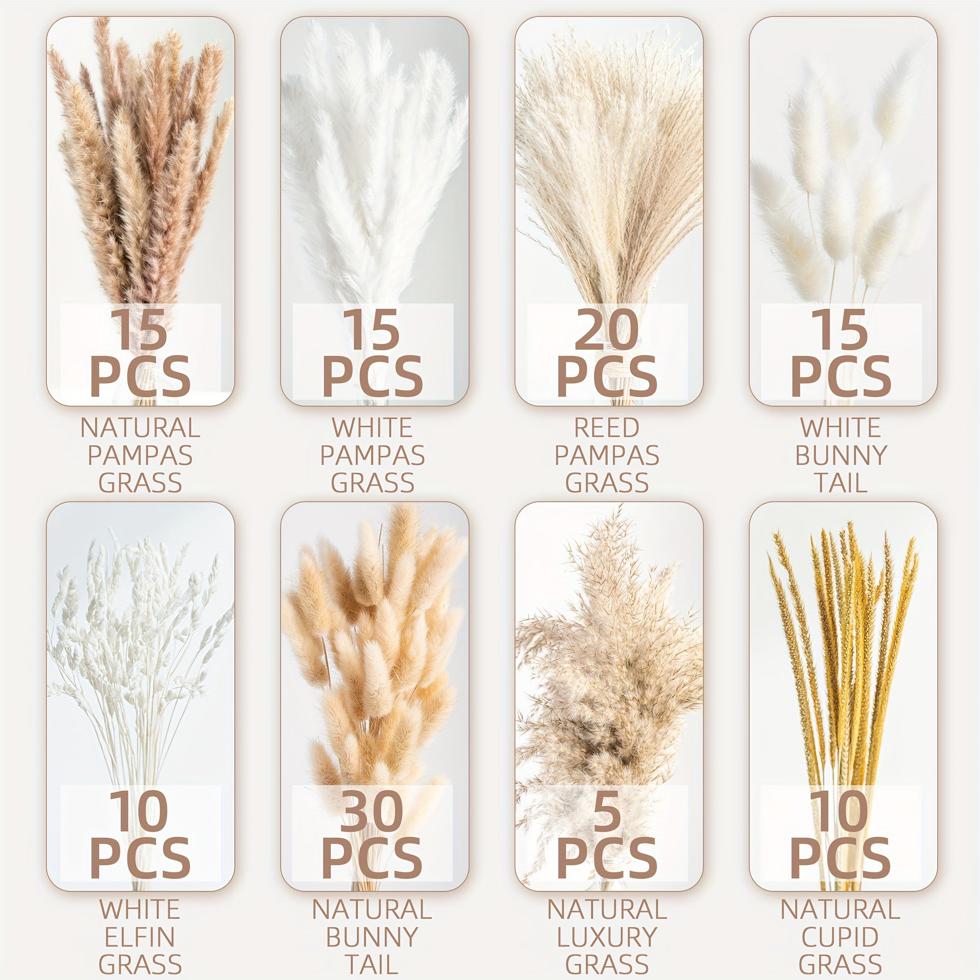 TEMU 105-120-150pcs Pampas Grass Decor, Pompas Grass Boho Decor, Pampas Grass Small, Short Bulk For Boho Room Decor, Coffee Table Decor