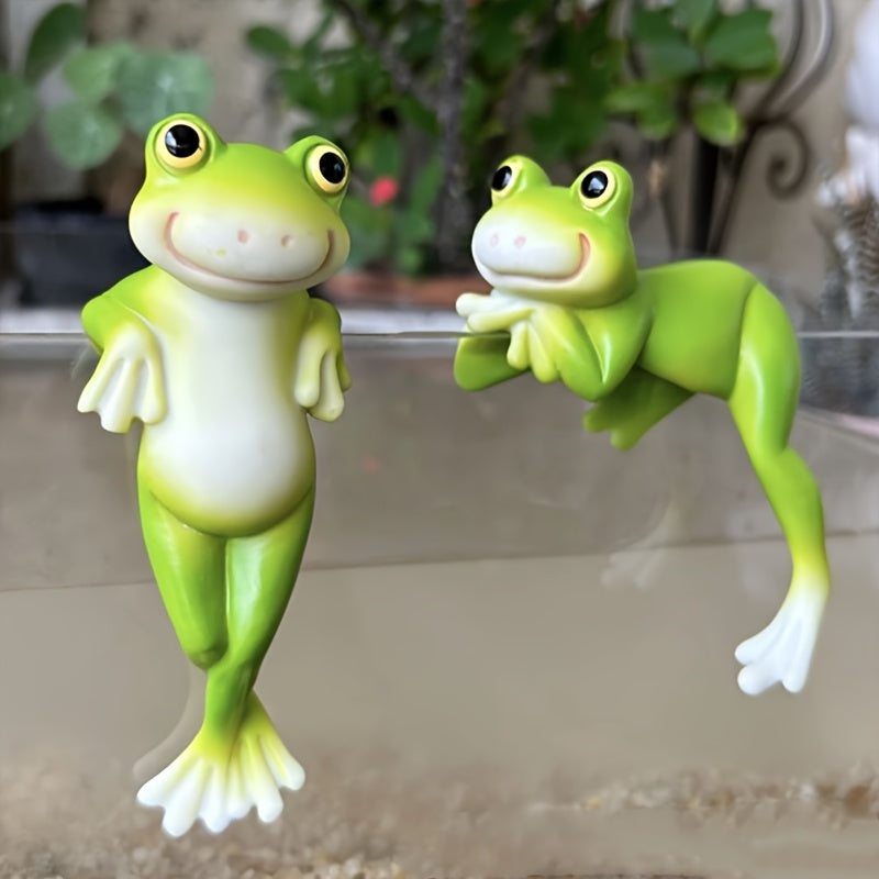 TEMU Frog Hanging Planter Pendants, Art Garden Resin Statue, Glass Aquarium Edge Decoration, Unique Gift For , Garden Outdoor Potting Pendants, Home