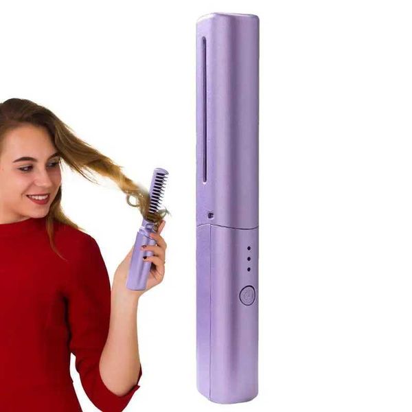 Anti-Scald Hair Brush 3 Levels 60s Heat Up Cordless Rechargeable Hot Comb 4000mAh Battery Straightener BrushXJ241016