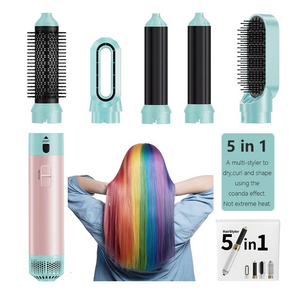 5 In 1 Dryer Interchangeable Electric Hot Air Brush For Curg And Straightening Hair Curly Iron