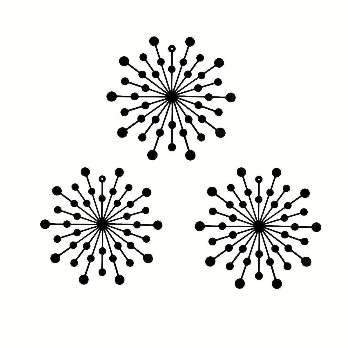 TEMU 3pcs, Art Starburst Wall Decoration, Living Room Art, Metal Decoration, Suitable For Background, Room Decoration, Bedroom, Bathroom, Living Room