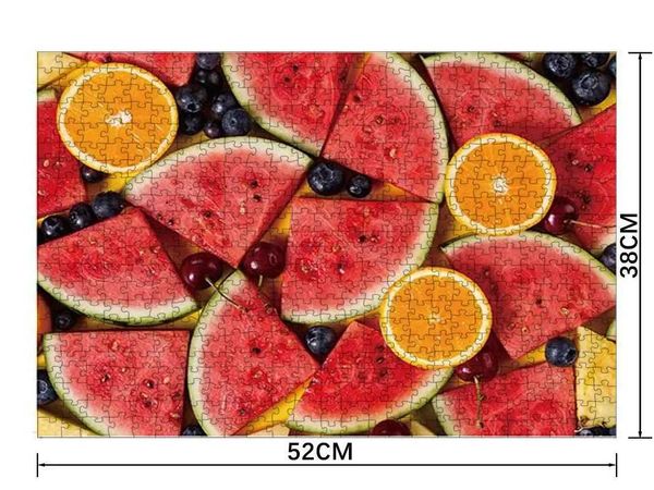 Puzzles 38*52cm Adults 500 Pieces Paper Jigs Puzzles Fruit Platter Delicious Plants Paintings Stress Reducing Toys Christmas Gifts