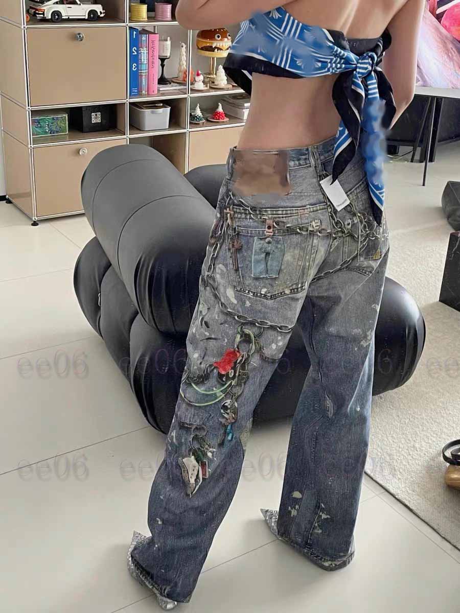 women jeans designer pants womens fashion letter embroidered graphic denim trousers loose Jeans luxury solid color Denim Pants