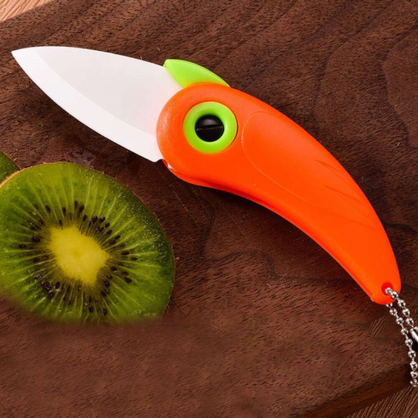 Portable Creative 1Pc Ceramic Mini Cute Bird Multifunctional Foldable Fruit Knife Kitchen Tool