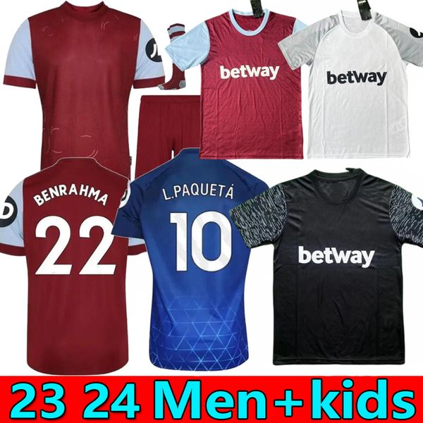 Fans Tops Tees 2023 2024 wEsT HaMs Soccer Jersey WARDPROWSE BOWEN ALVAREZ SCAMACCA Football Shirts Men UnITeDS BENRAHMA ANTONIO FORNALS LANZ