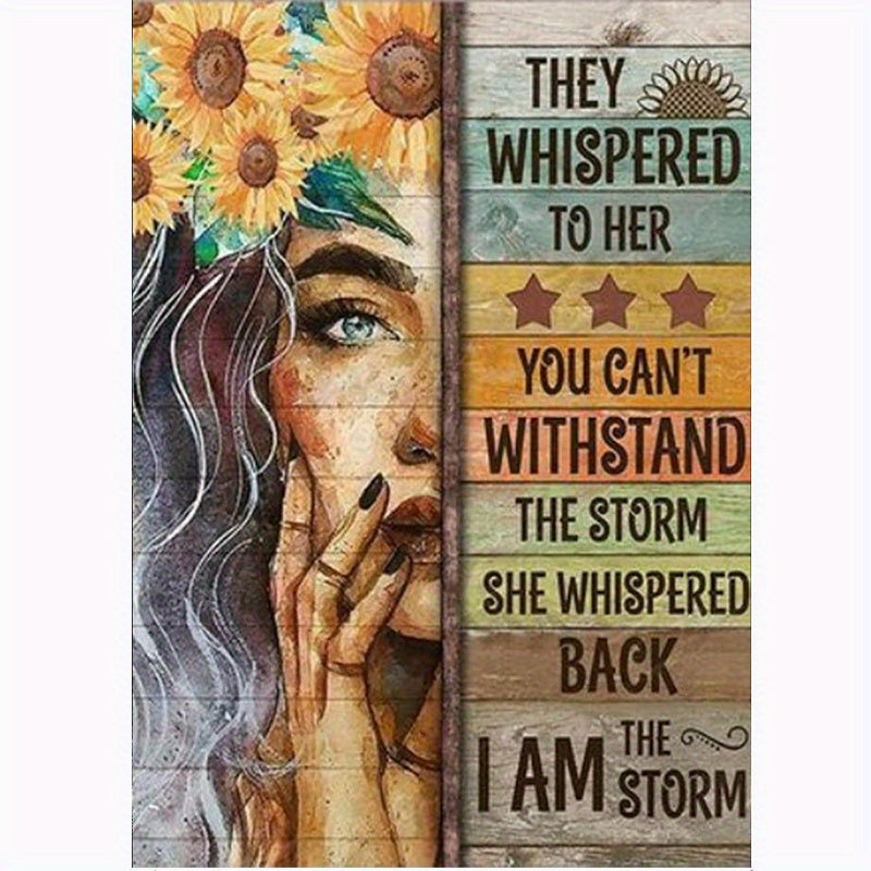 TEMU Diy Diamond Painting Adult Kit Sunflower Woman 5d Diamond Painting Art Painting Canvas Wall Decoration Gift