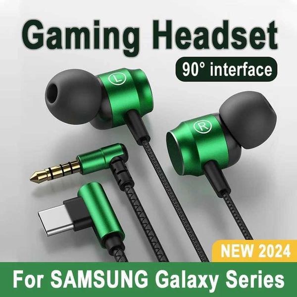 90 Jack Wired Gaming Kit HiFi Surround Sound with Microphone Type C 3.5mm Music Phone for Galaxy S24 23 iPhone 15 Y241031
