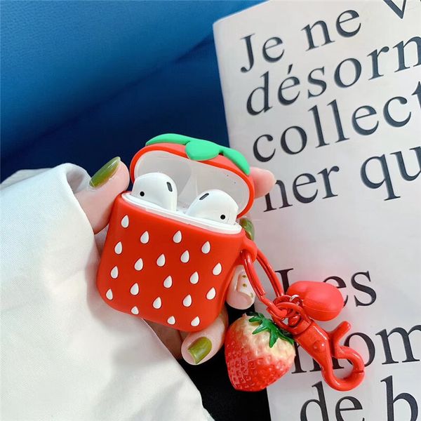ddmygifts Instagram Strawberry Bluetooth Earphone Protection Case Anti Drop Soft Silicone Japanese Korean Personalized Female Suitable A