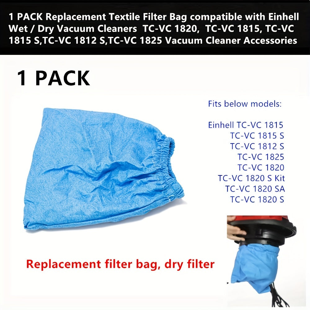 TEMU Wet-dry Vacuum Cleaner Filter Bag Replacement - Compatible With Tc-vc 1820, 1815, 1815 S, 1812 S, 1825 - Made Of Textile Material