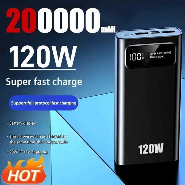 120W 200000mAH power pack super fast charging high-capacity portable digital display external battery suitable for iPhone Samsung B240902