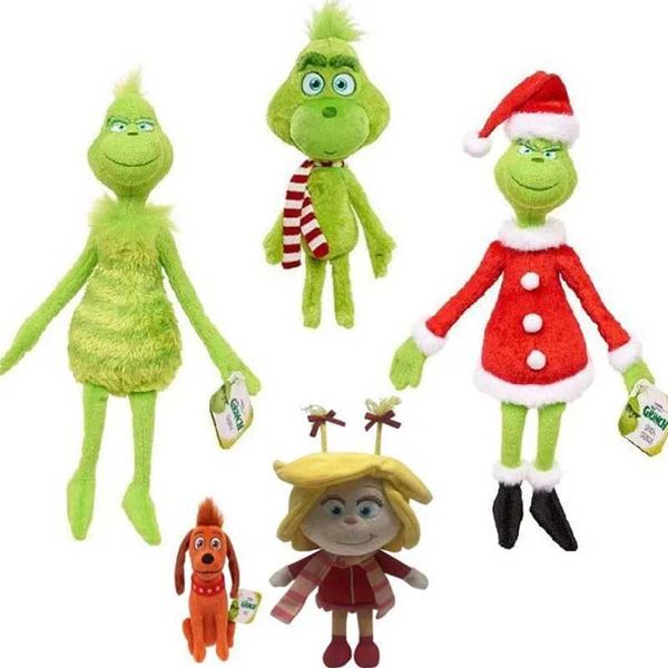 Plush Dolls 32cm green person Christmas Grinch largest plush stuffed doll toy childrens holiday gift Q241114