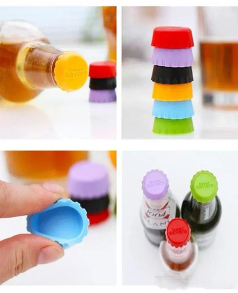 drinkware lid Silicone Tops Wine Saver Beer Bottle Lids Silica Gel Reusable Stopper cover Caps 0119