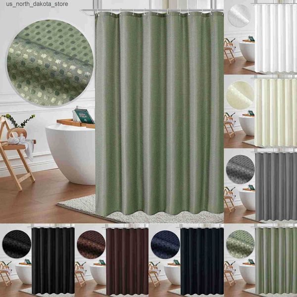 Shower Curtains Ordinary polyester waffle grid waterproof shower curtains household bathroom partition curtains simple waterproof shower cur