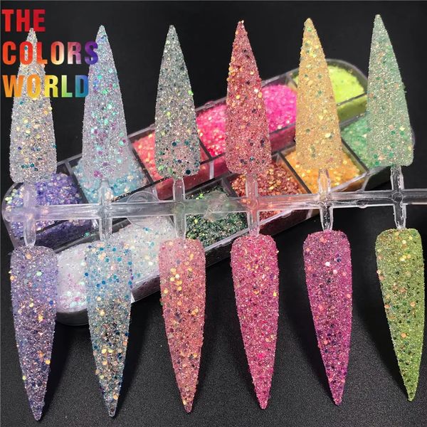 TCT-581 Colorful Shinning Chunky Nails Glitter Nail Charm Material Para Unha Tumbler Crafts Manicure Festival Accessories 240711
