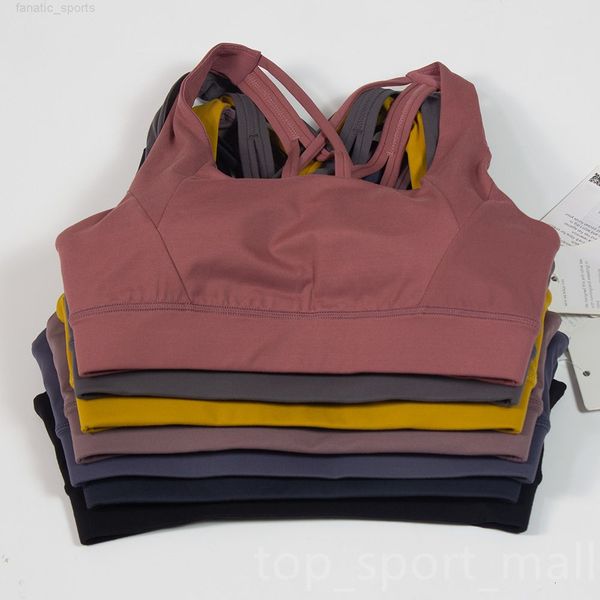 Alinhe a mulher fitness sutiã cor sólida cor macia cruzamento de ioga de ioga tights drenads esportes lingerie cor sólida cor preta rosa ama