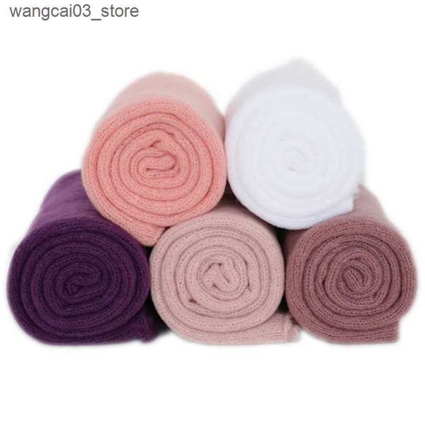 Blankets Swaddling Jersey Stretch Wraps Photography Props Newborn Stretch Knit Wraps Baby Swaddle Blanket Photo Props L240910