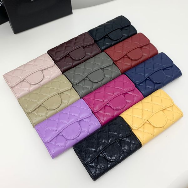 top quality designer wallet card holder luxury genuine leather flap wallets golden hardware credit card slot cardholder fashion women casual