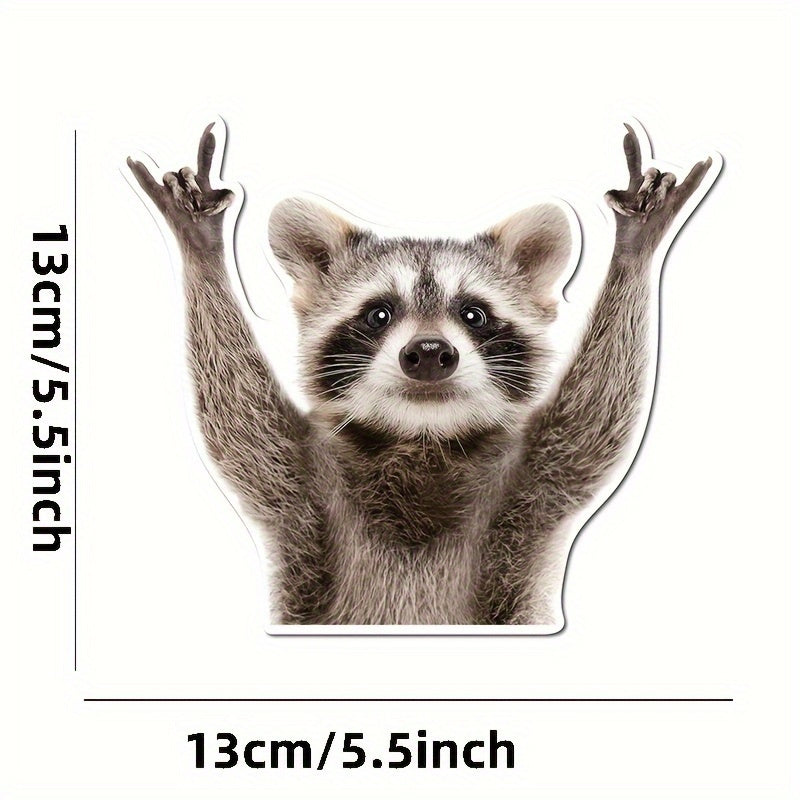 TEMU Rocking Raccoon Sticker, Funny Raccoon Cute Car Decal, 5.5-inches Decal, Car, Laptop, Wall, Window, Bumper Sticker