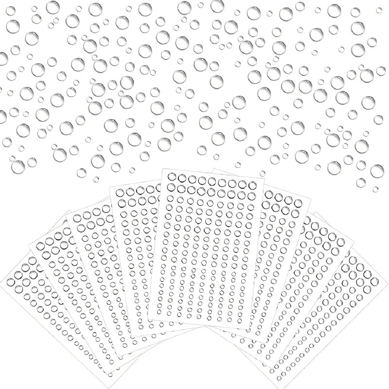 TEMU 810pcs Hdhuiun Self-adhesive Transparent Stickers - Round Water Drop Resin Beads For Scrapbooking, Card Making & Craft Decorations