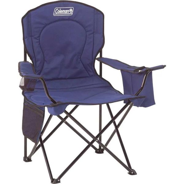 Camp Furniture Coleman portable camping chair W4 can cooler fully cushioned seat and backrest with side pockets cup holder including handba