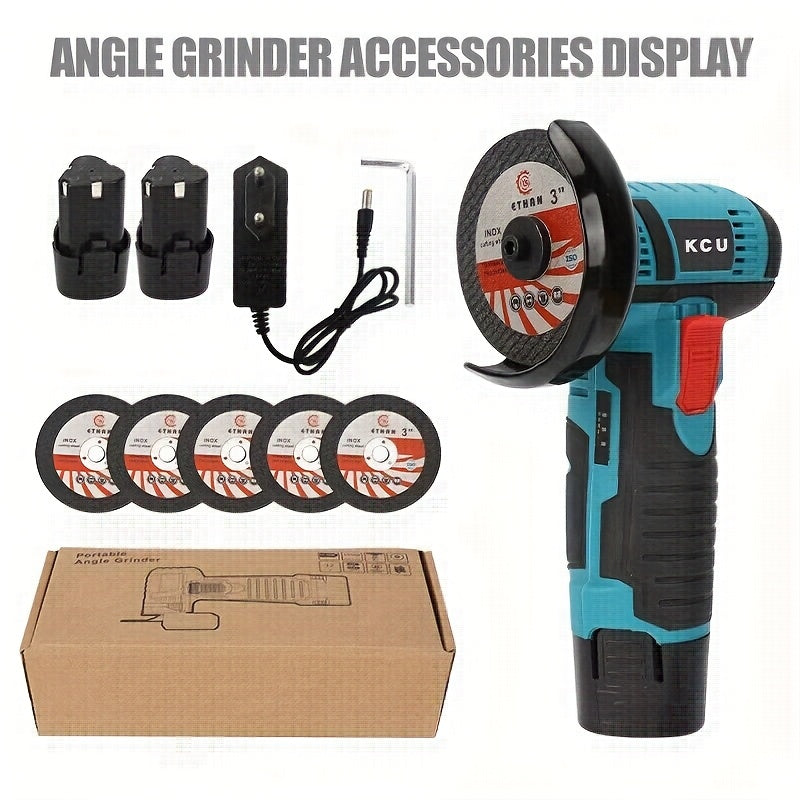TEMU 12v Brushless Angle Grinder Set, 9500 Rpm Cordless Electric Polishing & Grindingmachine, Lightweight Portable Power Tools For Metal-wood-auto