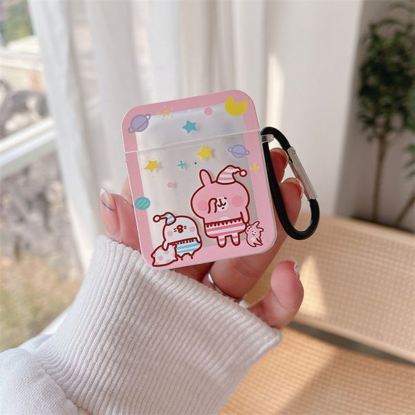 ddmygifts Little Rabbit Suitable for Pro1-2-3 Generation Bluetooth Wireless Earphone Cover Cartoon Cute Square Female A