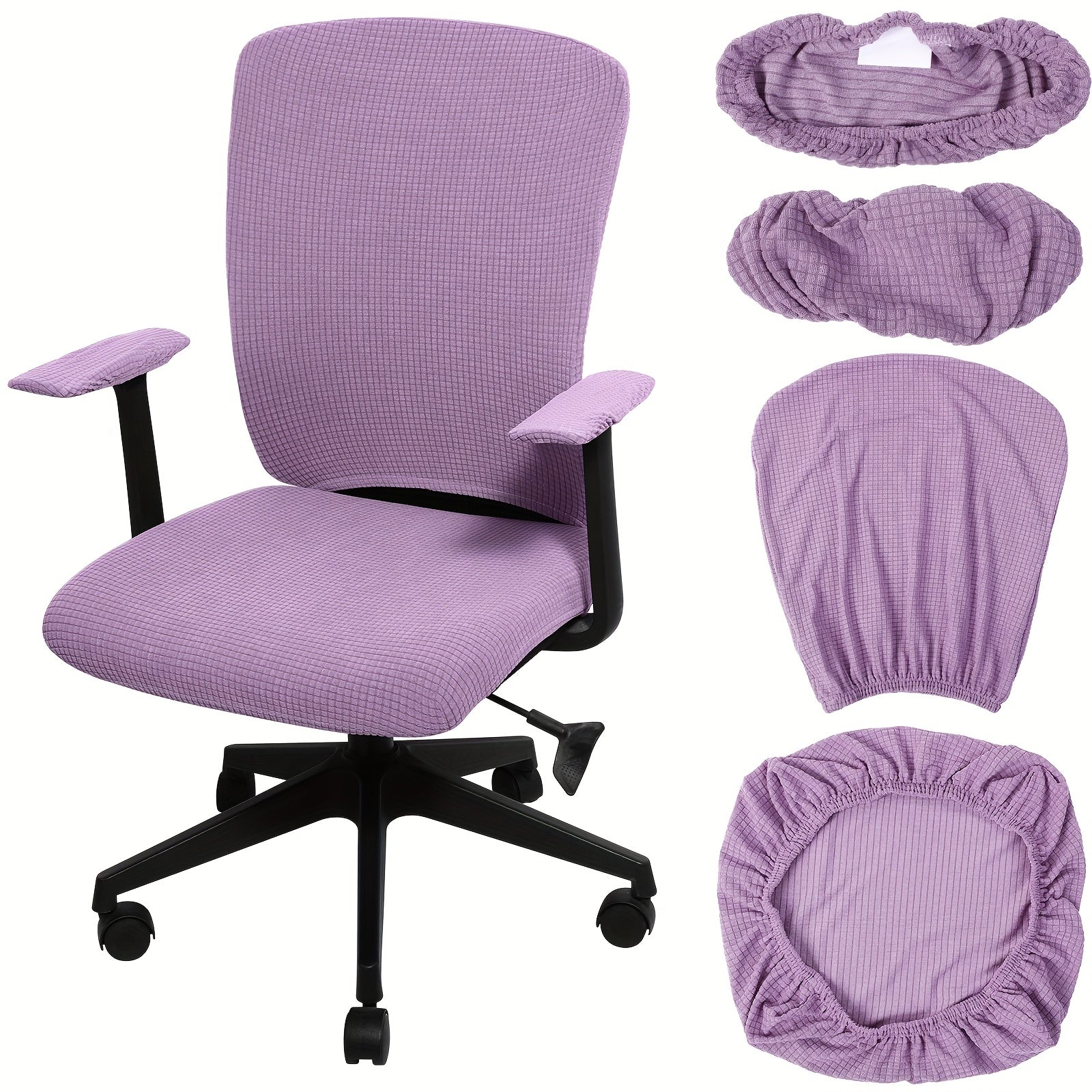 TEMU 4pcs Office Chair Covers Set Computer Universal Protective Stretchable Chair Seat Covers Desk Armrest Covers Slipcovers Pads Office Cushion