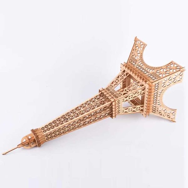 3D Wooden Eiffel Tower Puzzle DIY Handmade Funny Eiffel Tower Puzzle for Kid Child Boy Girl (Eiffel Tower Pattern) W250117