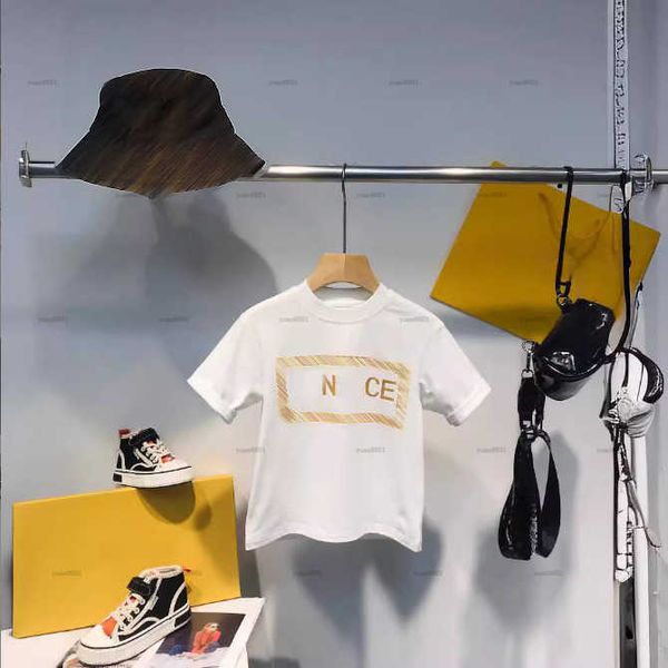 Popular baby T-shirt Various styles child tshirt High quality kids designer clothes Shiny gold letter print boys girls Short Sleeve tees