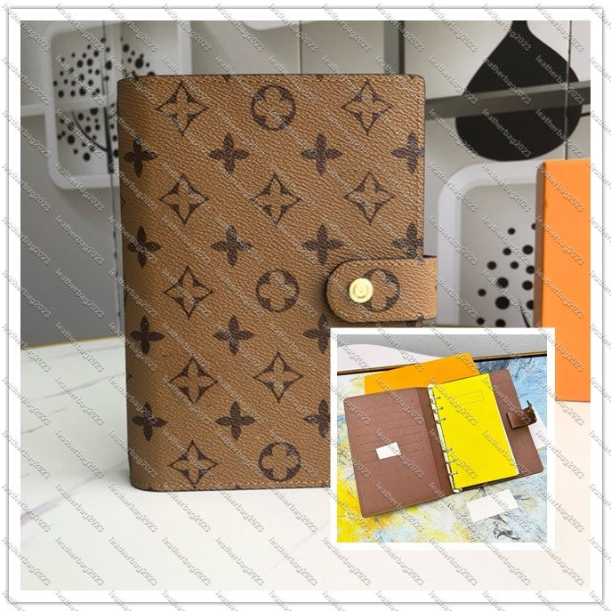 2022 Luxurys Large DESK RING AGENDA COVER Holders Business Notebook Diary Protectives Case Card Holder Wallet Passport Holder With Box
