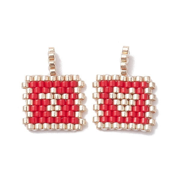 2 pièce de motif de métier à tisser à graines de rocailles rondes miyuki fait à la main