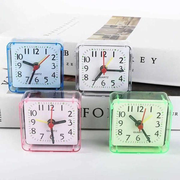 Mini Table Mute Clock Square Jelly Color Creative Alarm Clock Y240904