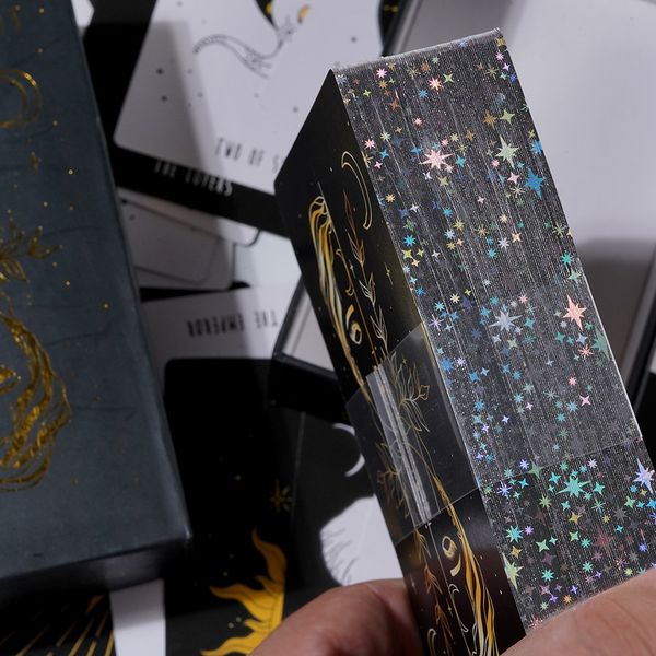 Outdoor Games Activities 12x7cm moon tarot cards High quality Full English Family Party Board Game Astrology Divination Fate Cards 230718