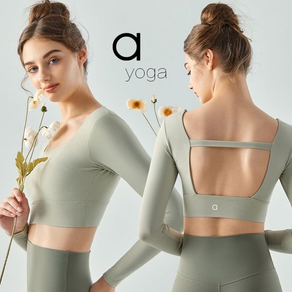 A274 Sports Long-sleeved Women Hollow Back Yoga T-shirt Outdoor Running Fitness Shirts