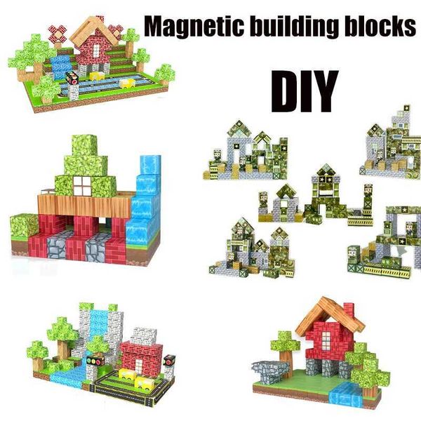 Magnetic Blocks Magnet magnetic building blocks my world DIY assembly building puzzle accessories childrens educational model toy gift23mm S