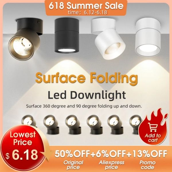 Led Downlights Foldable LED Spotlight 7-10-15-25W Spot Ceiling Lights Surface Mounted Lamp For Bathroom Kitchen Indoor Lighting