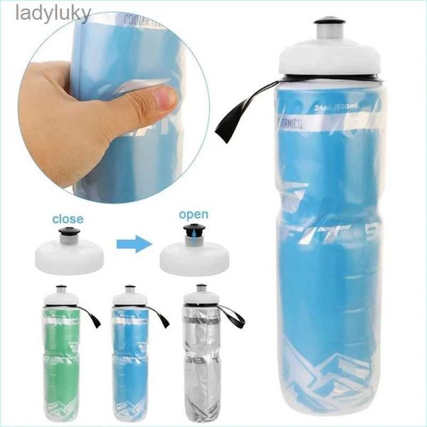 Water Bottles Cages Bicycle Water Bottles Cycling Bottle Dual Layer Thermal Keeping Travel Gym Outdoor Equipment Drinking Canteen Sport Bott