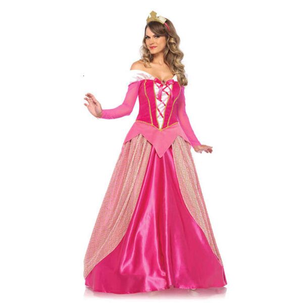 Cosplay Pink Long Sleeve Aurora Sleeping Beauty Princess Dresses Halloween Cosplay Plays Costumecosplay