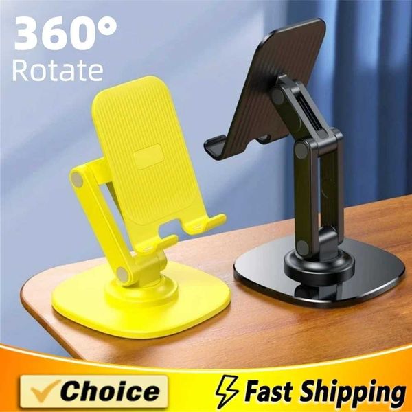 Metal 360 rotating mobile phone holder Foldable desktop mobile phone support Lazy tablet portable mobile phone support stand Y240806