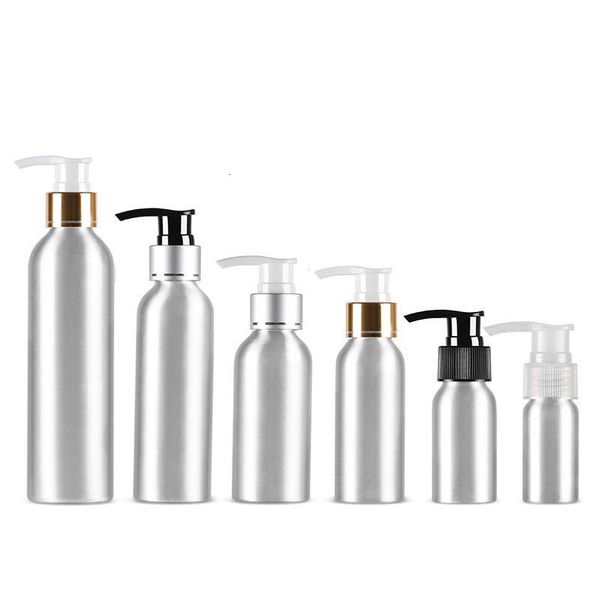 Liquid Soap Dispenser 24pc-lot Empty Pump Bottles Silver Aluminum Liquid Soap Dispenser Containers Body Lotion Cream Spray Bottle Cosmetic C