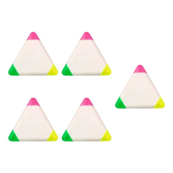 Highlighters 5x 3 Color Marker Pen Fluorescent Pens Highlighting Triangle Highlighter Pens for Drawing Planner Card Making Scrapbook Writing
