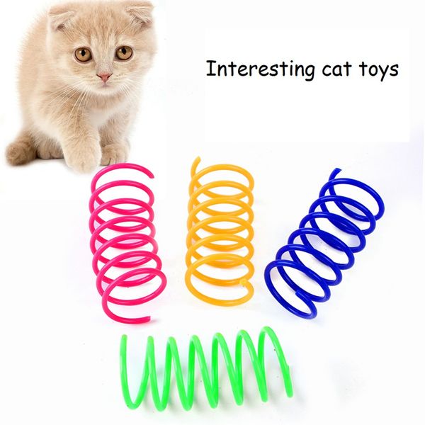150Sets-lot Colored Spring Cat Toys Chew Teasing Indoor Kitten Playing Training Interactive Pet Supplies