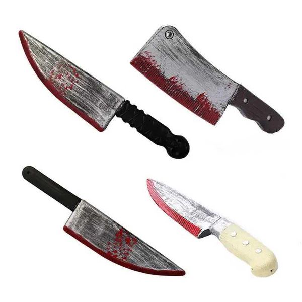 Other Festive Party Supplies Halloween Horror Props Blood Fake Ax Saws Knife For Halloween Party Masquerade Mischief Props Decoration Q24080