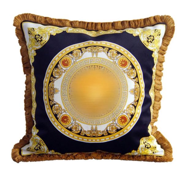Luxury pillow case designer Signage classic pattern Double-sided printing tassel edge pillowcase throw cushion cover 50*50cm for home Christ