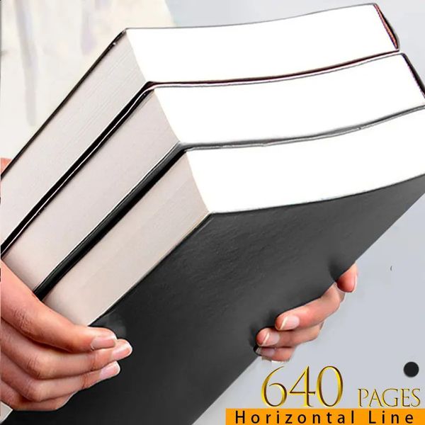 640 page ultra thick horizontal line business office stationery diary notebook A4A5 PU leather work 240910