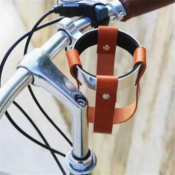 Vintage bicycle cup holder bicycle bottle holder stainless steel MTB road bicycle coffee cup holder classic bicycle handle kettle holder Y24