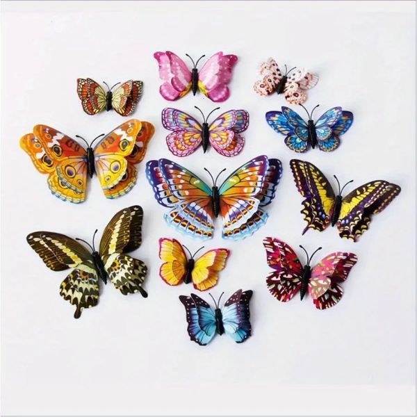 12PCS Luminous Fridge Magnets 3D Butterfly n Decal Art Stickers Room Magnetic Home Decor DIY Wall Decoration est 241120
